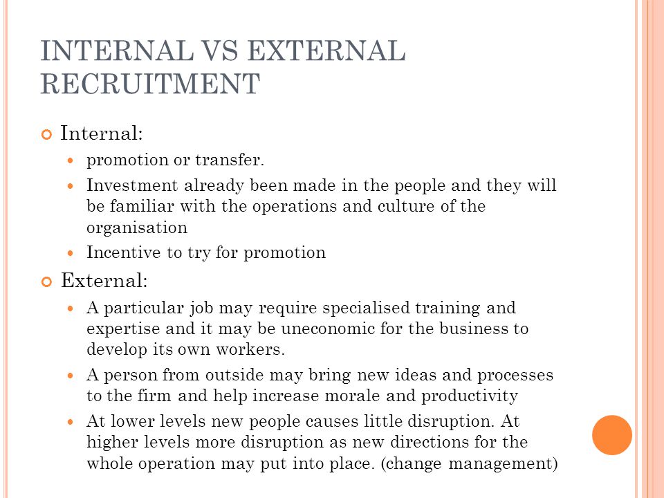 Internal Sources Of Recruitment Essay Sample